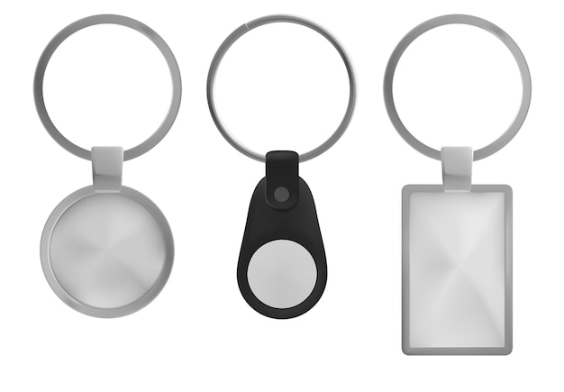 Free vector silver blank key chair ring template vector design