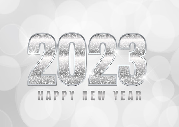 Free vector silver glitter happy new year background