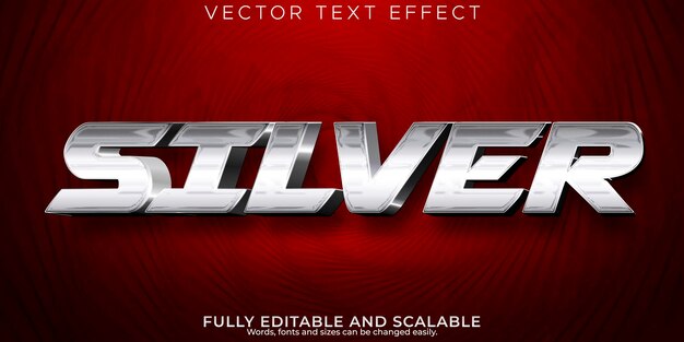 Silver metallic text effect editable cinema and iron text style