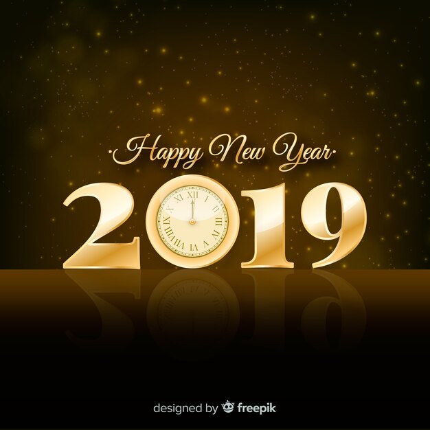 Silver new year 2019 background