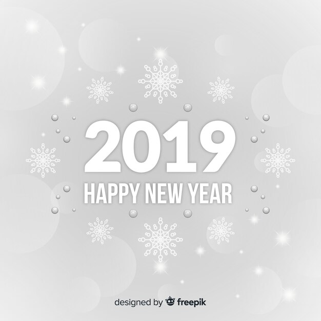 Silver new year 2019 background