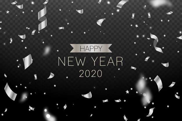 Silver new year 2020 background