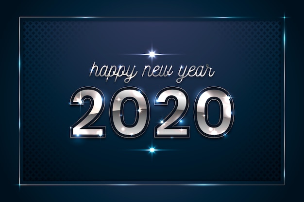 Silver new year 2020 background