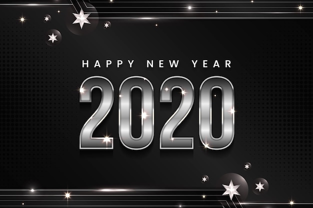 Silver new year 2020 background