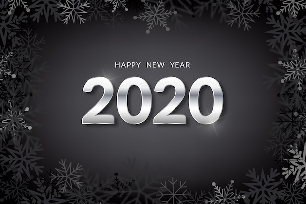 Silver new year 2020 background