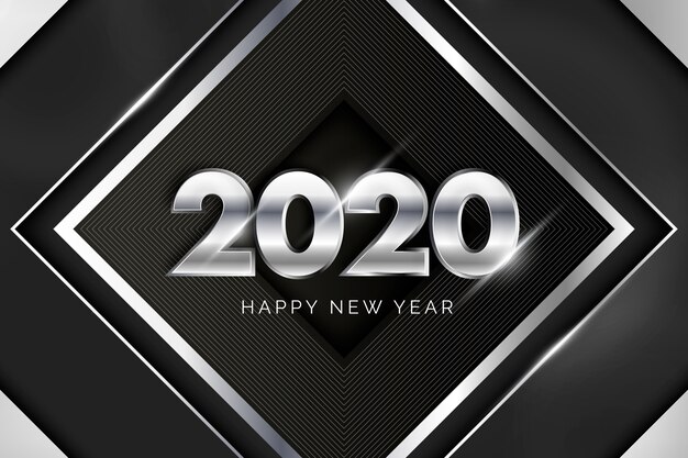 Silver new year 2020 background