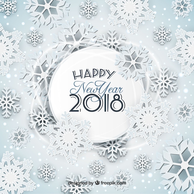 Free Vector silver new year background with snowflakes