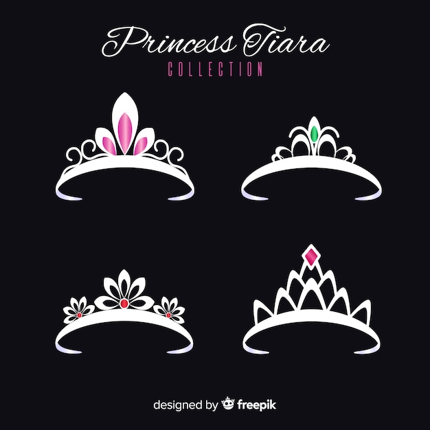 Free Vector silver princess tiara collection