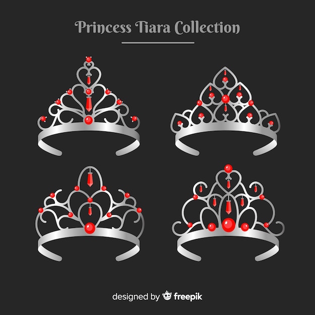 Free Vector silver princess tiara collection