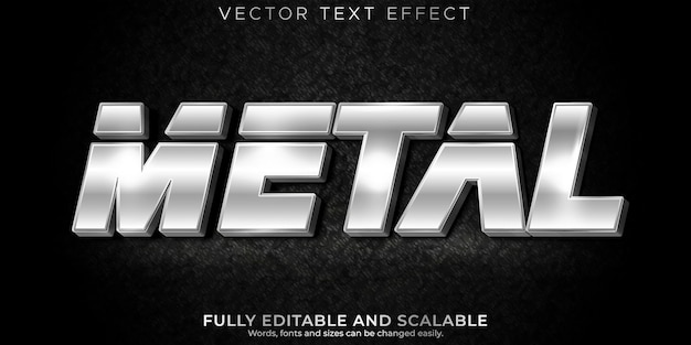 Free Vector silver text effect editable metal and iron text style