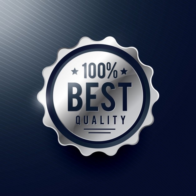 Free vector silvery badge, best quality