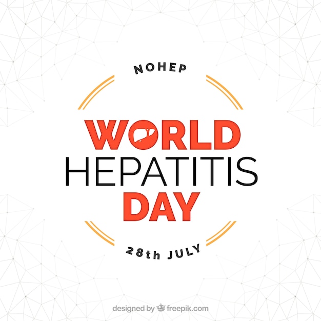 Free Vector simple background with hepatitis day badge