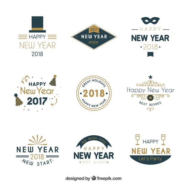 Simple badges for new year designs