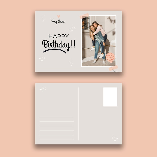 Simple birthday greeting postcard