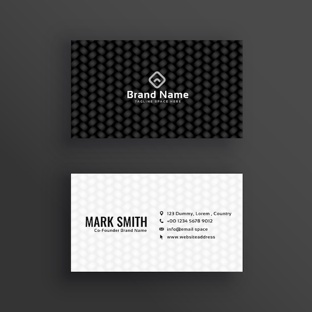 Free vector simple black and white dark business card design