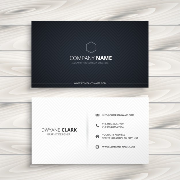 Free Vector simple business card black and white