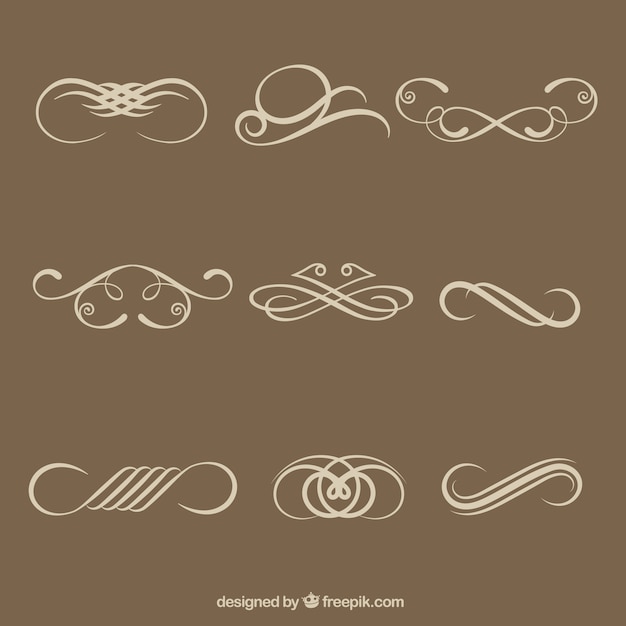 Free Vector simple calligraphic decorative elements