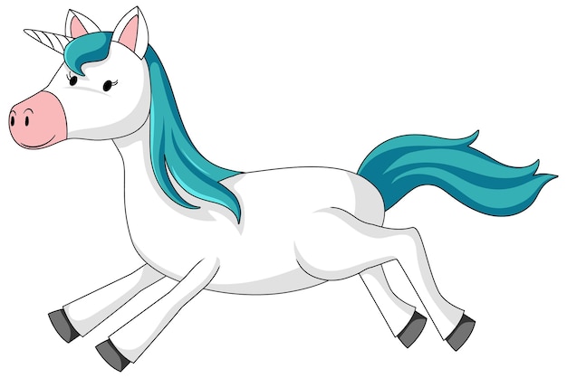 Simple cartoon character of cute unicorn isolated