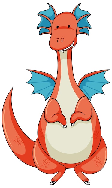 Free Vector simple cartoon character of dragon isolated