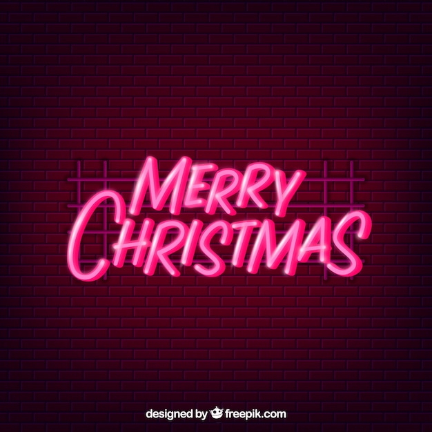 Simple christmas background in pink neon