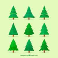 Free vector simple christmas tree collection