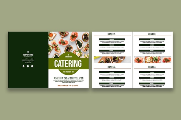 Free Vector simple classic catering brochure