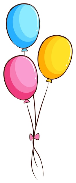 A simple coloured drawing of balloons