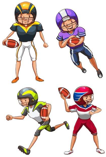 Free Vector a simple coloured sketch of the american football players