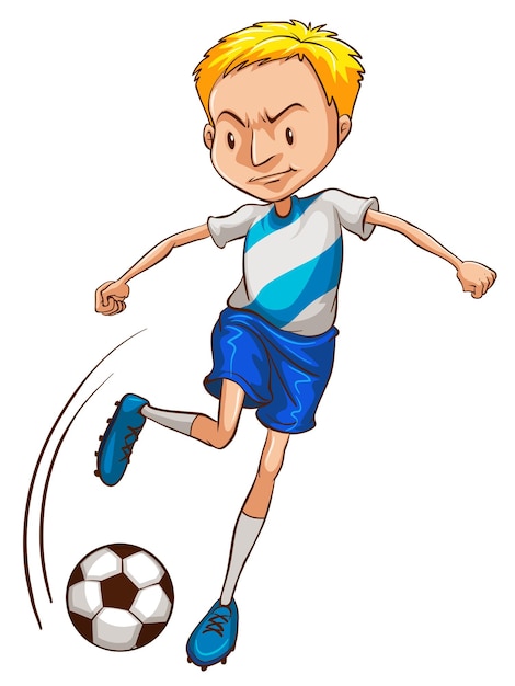 Free Vector a simple coloured sketch of a soccer player