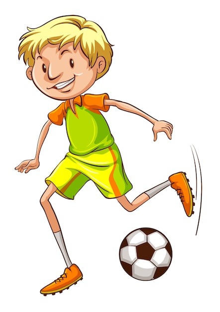 Free Vector a simple coloured sketch of a soccer player