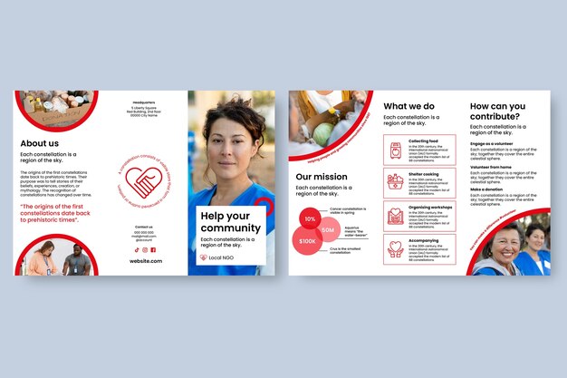 Simple community non-profit services brochure template