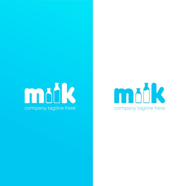 A simple cute logo for the brand of cow milk. 