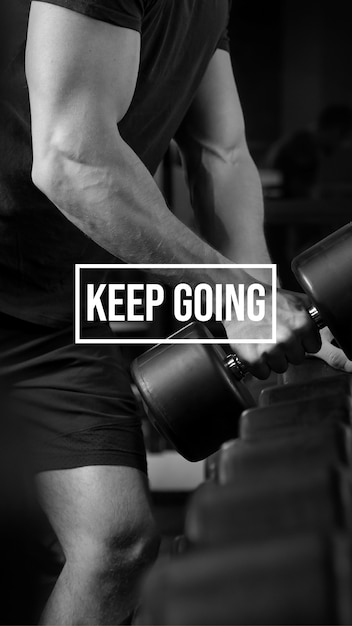 Free vector simple dark gym motivational mobile wallpaper