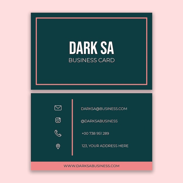 Free vector simple dark sa business card