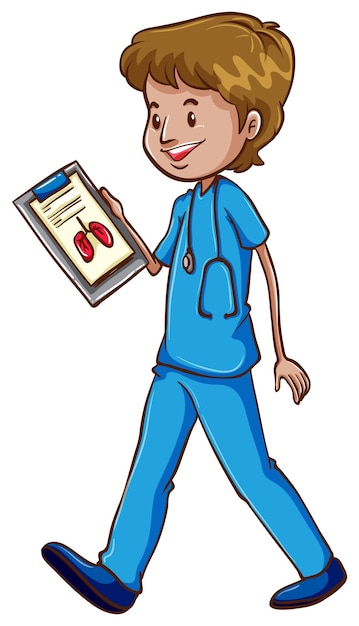 Free Vector a simple doctor holding a chart