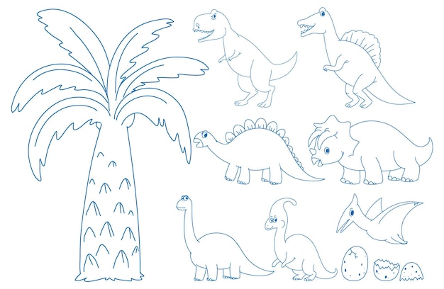 Simple doodle children drawing dinosaur