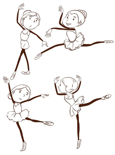 A simple drawing of the ballet dancers