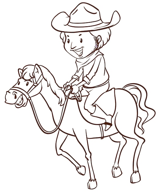 A simple drawing of a cowboy