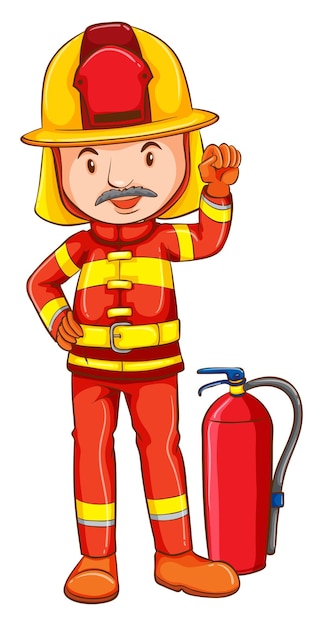 A simple drawing of a fireman