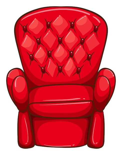 A simple drawing of a red chair