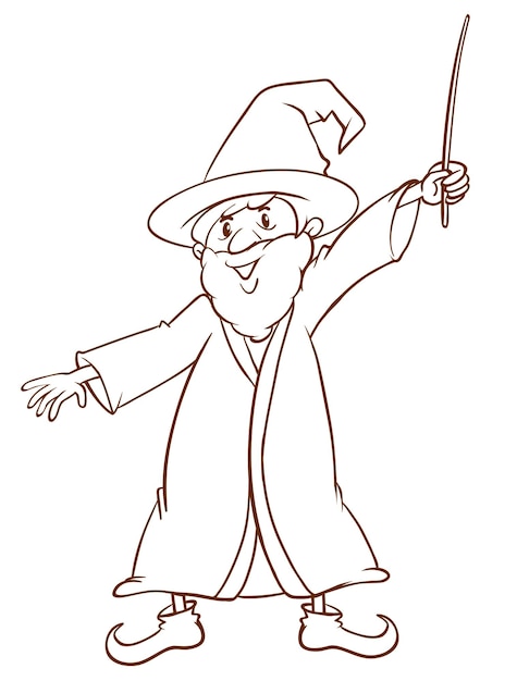 Free Vector a simple drawing of a wizard