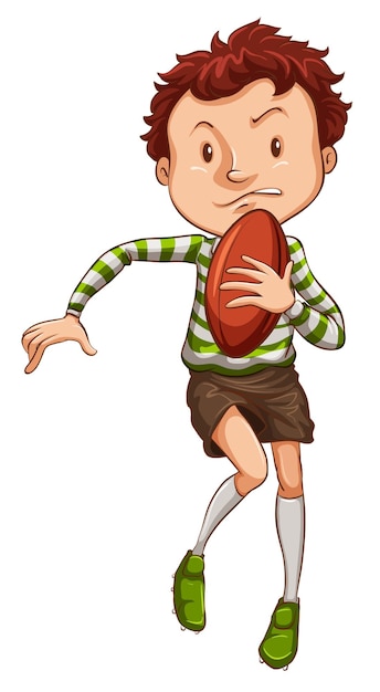 Free Vector a simple drawing of a young rugby player