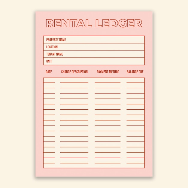 Simple duotone rental ledger list