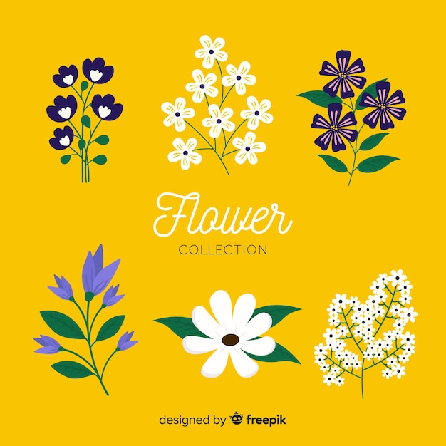 Free Vector simple flower collection