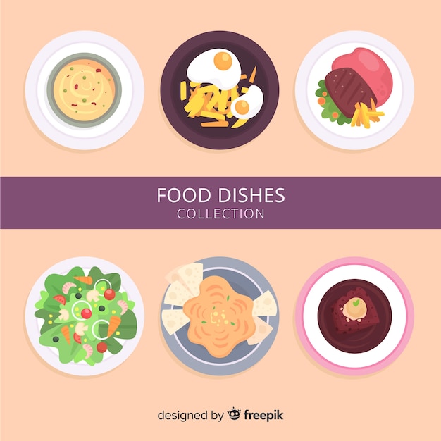 Simple food dishes collection