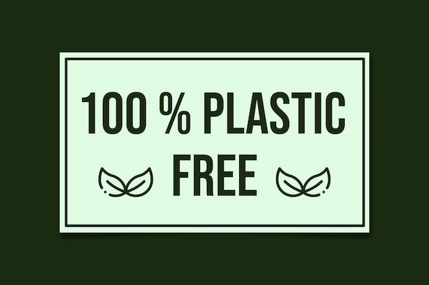 Simple free plastic rectangle sticker