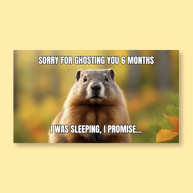 Simple funny groundhog long meme