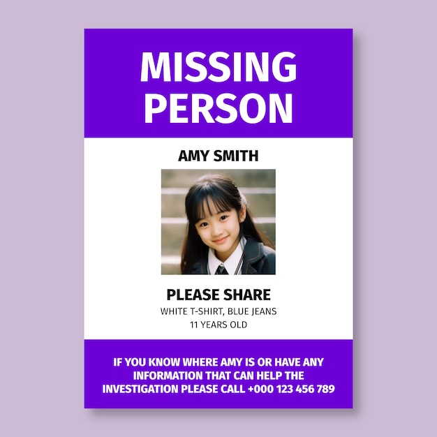 Simple generic missing person poster