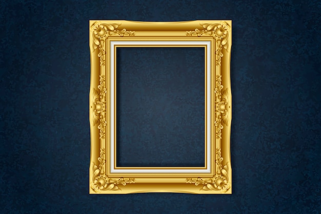 Free vector simple golden frame on the wall