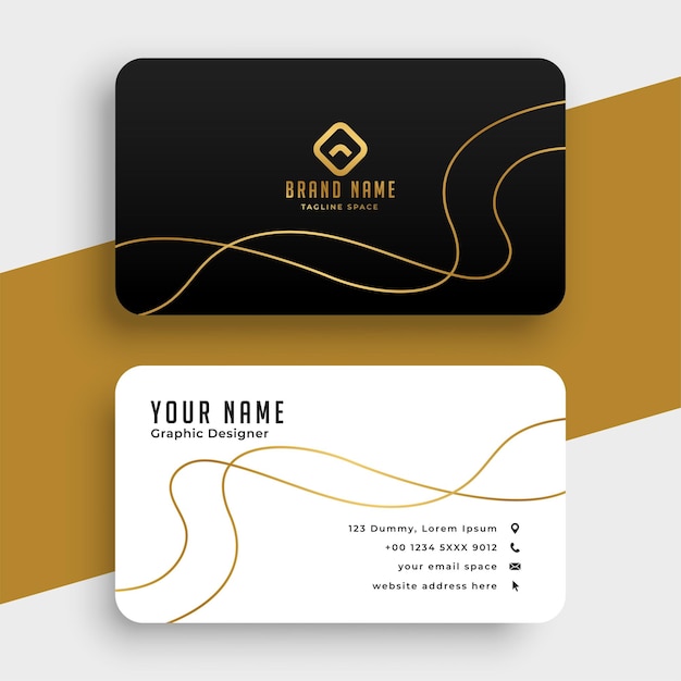 Simple golden line luxury business card design